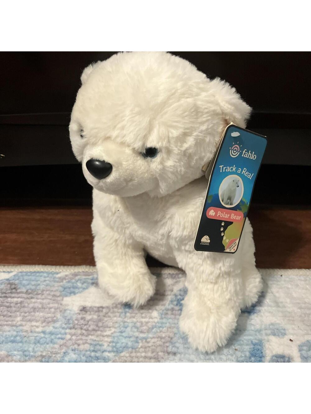 Fahlo Track a Real Polar Bear plush toy NWT SOFT